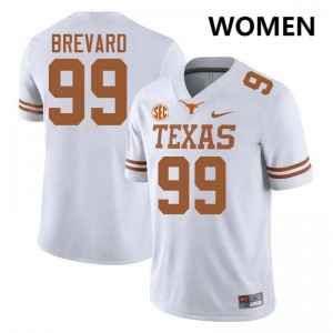 #99 Cole Brevard The Horns White Womens Jersey NCAA Football