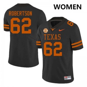 #62 Connor Robertson Texas Longhorns Black Womens Jersey Limited Football