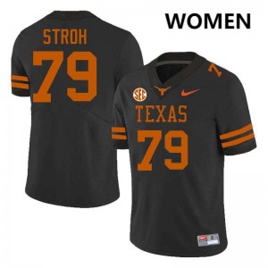 #79 Connor Stroh UT Black Women Jersey Embroidery Football