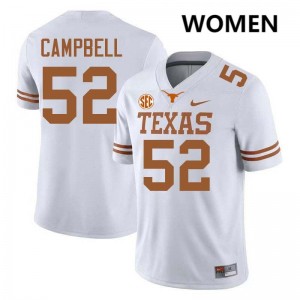 #52 DJ Campbell UT White Women Jersey Replica Football
