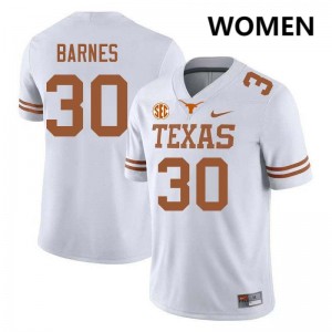 #30 Elijah Barnes Texas White Women's Jersey Alumni Football