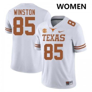 #85 Emaree Winston UT Austin White Women Jersey Game Football