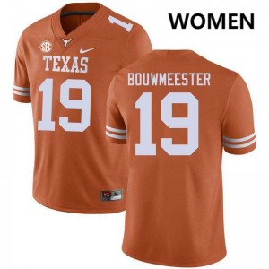 #19 Jack Bouwmeester Texas Texas Orange Womens Jersey 2025-26 Football