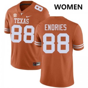 #88 Jack Endries Texas Texas Orange Womens Jersey Stitched Football