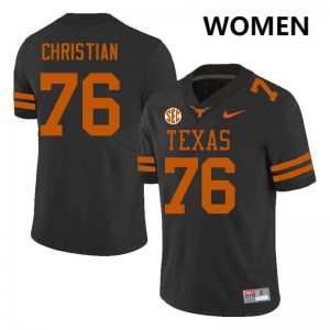 #76 Jackson Christian Burnt Orange Black Women's Jersey Replica Football