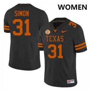 #31 James Simon Lone Star State Reps Black Women's Jersey Alumni Football