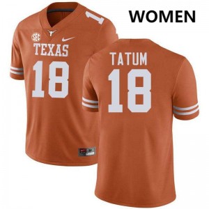 #18 Joe Tatum UT Texas Orange Women's Jersey 2025 Football