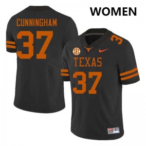 #37 Jonathan Cunningham Texas Longhorns Black Women Jersey University Football