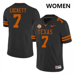 #7 Kaliq Lockett Texas Longhorns Black Women Jersey Stitched Football