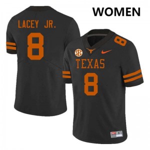 #8 Karle Lacey Jr. University of Texas Black Womens Jersey Embroidery Football