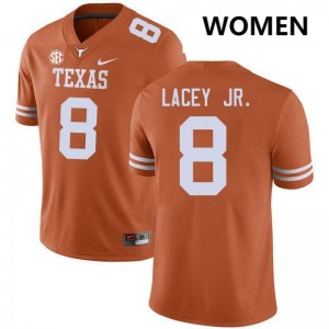 #8 Karle Lacey Jr. Burnt Orange Texas Orange Women Jersey 2025-26 Football