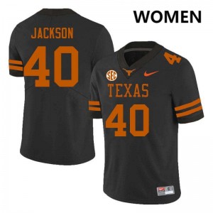 #40 Lance Jackson University of Texas Black Womens Jersey 2025-26 Football