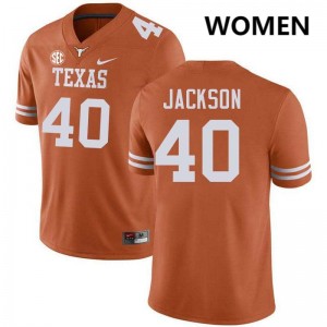 #40 Lance Jackson Texas Longhorns Texas Orange Womens Jersey Official Football