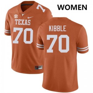 #70 Nate Kibble University of Texas Texas Orange Women's Jersey Replica Football