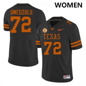 #72 Neto Umeozulu University of Texas Black Women's Jersey Replica Football