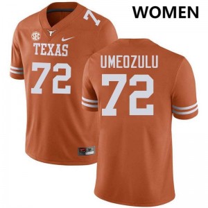 #72 Neto Umeozulu UT Texas Orange Womens Jersey Alumni Football