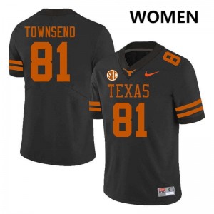 #81 Nick Townsend The Horns Black Womens Jersey Replica Football
