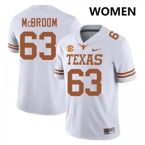 #63 Rick McBroom UT White Women's Jersey Replica Football