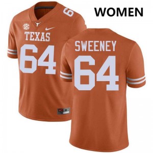 #64 Robert Sweeney Texas Longhorns Texas Orange Women Jersey Alumni Football