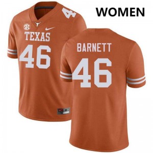#46 Spencer Barnett Texas Texas Orange Women Jersey Embroidery Football
