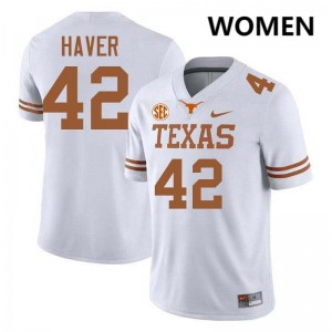 #42 Tate Haver Texas White Women Jersey Player Football