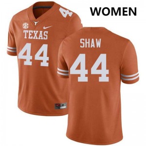 #44 Travis Shaw The Horns Texas Orange Women's Jersey Limited Football