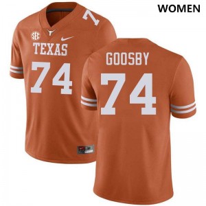 #74 Trevor Goosby UT Texas Orange Womens Jersey NCAA Football