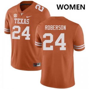#24 Warren Roberson Texas Texas Orange Womens Jersey 2025 Football