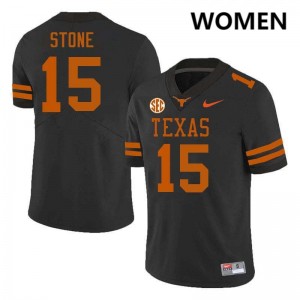 #15 Will Stone Texas Black Womens Jersey Alumni Football