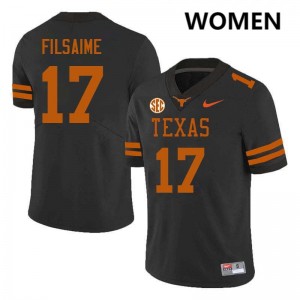 #17 Xavier Filsaime Longhorns Black Women Jersey Official Football