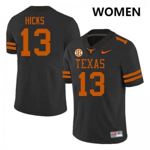 #13 Zelus Hicks UT Black Women's Jersey Replica Football