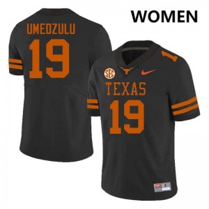 #19 Zina Umeozulu Texas Longhorns Black Women Jersey Player Football
