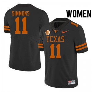 #11 Colin Simmons UT Black Womens Jersey Alumni SEC Conference