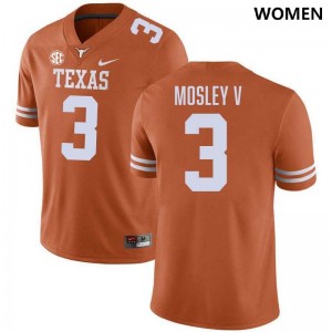 #3 Emmett Mosley V UT Texas Orange Women Jersey Player Football