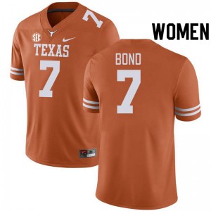 #7 Isaiah Bond University of Texas Texas Orange Womens Jersey University SEC Conference