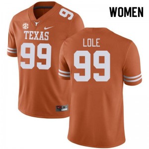 #99 Jermayne Lole UT Austin Texas Orange Womens Jersey Alumni SEC Conference