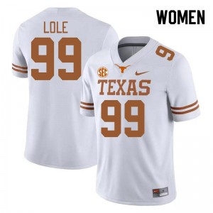 #99 Jermayne Lole Longhorns White Women Jersey NCAA SEC Conference