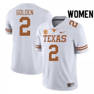 #2 Matthew Golden UT Austin White Women Jersey Player SEC Conference
