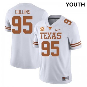 #95 Alfred Collins Longhorns White Youth Jersey Player SEC Conference