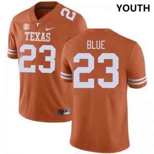 #23 Jaydon Blue Longhorns Texas Orange Youth Jersey Player SEC Conference