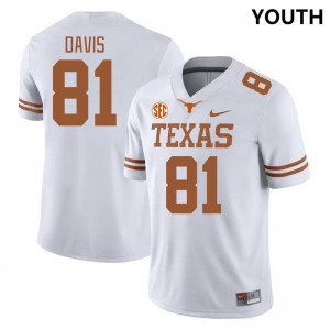 #81 Juan Davis UT White Youth Jersey High School SEC Conference