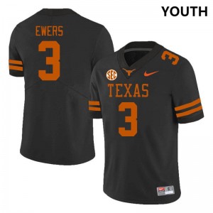 #3 Quinn Ewers University of Texas Black Youth Jersey 2025-26 SEC Conference