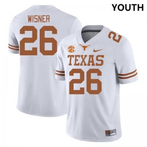 #26 Quintrevion Wisner Longhorns White Youth Jersey University SEC Conference