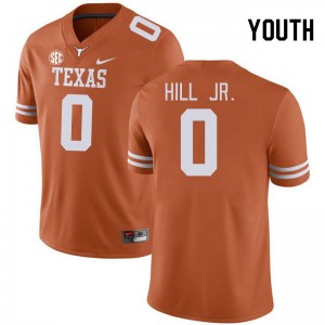 #0 Anthony Hill Jr. Longhorns Texas Orange Youth Jersey Player SEC Conference