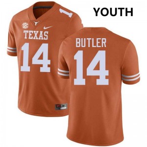 #14 Aaron Butler UT Texas Orange Youth Jersey NCAA Football