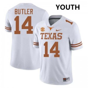 #14 Aaron Butler Texas White Youth Jersey Official Football