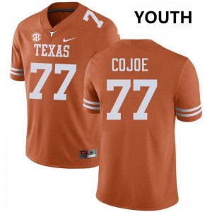 #77 Andre Cojoe Texas Texas Orange Youth Jersey NCAA Football