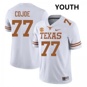 #77 Andre Cojoe UT Austin White Youth Jersey 2025 Football