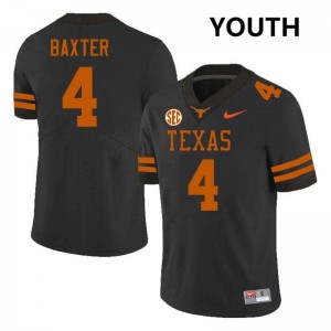 #4 CJ Baxter UT Black Youth Jersey 2025-26 Football