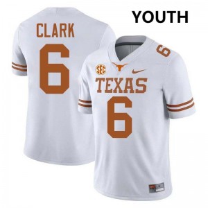#6 Christian Clark Texas White Youth Jersey Embroidery Football